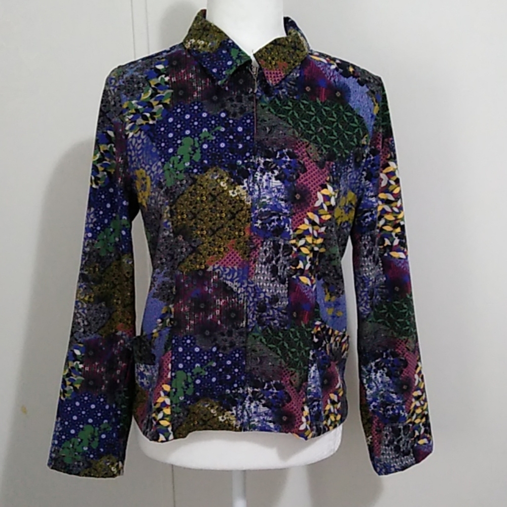 Christopher & Banks Boho Zip Jacket Small